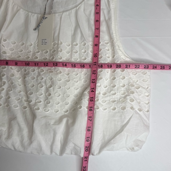 NEW NWT Jennifer Grace White Eyelet Cropped Sleeveless Shirt Top Size XL - Picture 16 of 16
